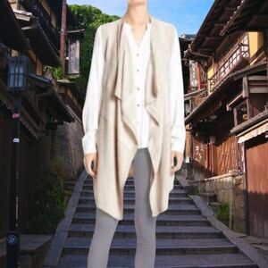 Banana Republic Factory XS/S Longline Sleeveless Waterfall Open Front Cardigan